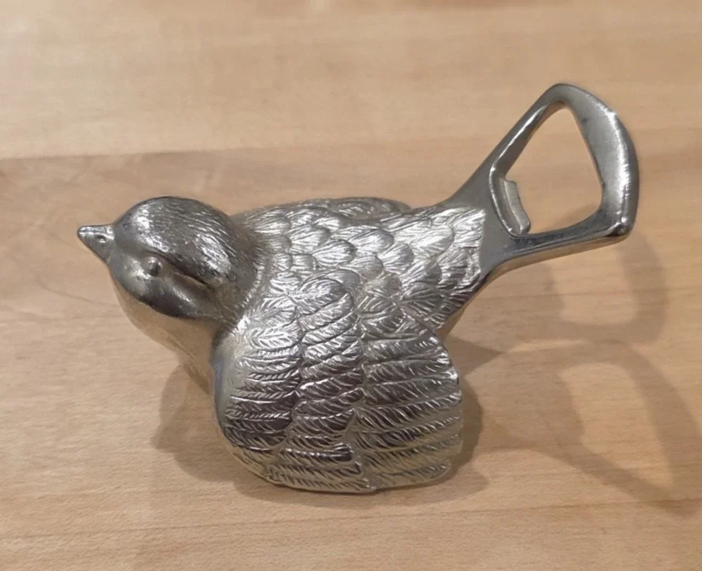 BMF N Vtg West Germany Sparrow Bird Bottle Opener Chrome Figural Barware Retro